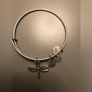 Alex and Ani silver dragonfly adjustable bangle.